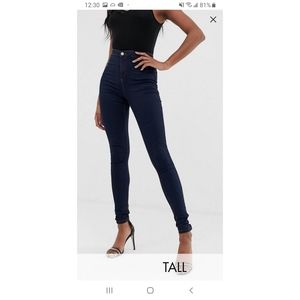 Missguided Tall High Waisted Jeans. US 6